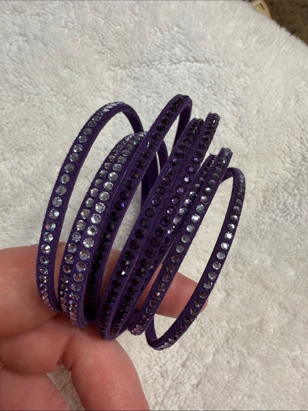 Touchstone Crystal Purple Multi-Row Wrap Bracelet